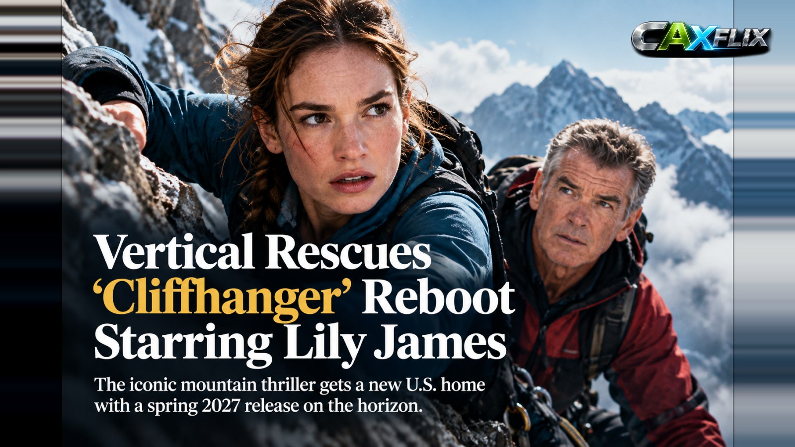 Vertical Rescues ‘Cliffhanger’ Reboot Starring Lily James and Pierce Brosnan